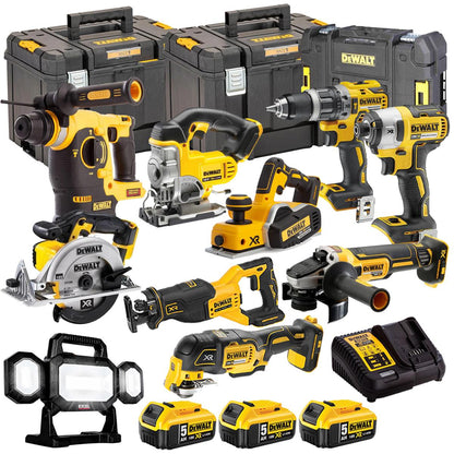Dewalt 10 Piece 18V Li-ion Kit 3 x 5.0Ah Batteries & Charger DEW-KIT4M