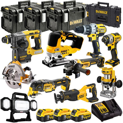 Dewalt 18V 10 Piece Combo Kit with 3 x Batteries & Charger T4TKIT-1337