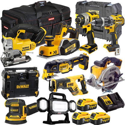 Dewalt 18V 10 Piece Power Tool Kit with 3 x 5.0Ah Battery & Charger T4TKIT-9680