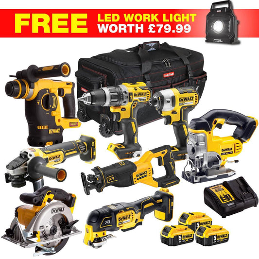 Dewalt DCKT4T9WLF 18V XR 9 Piece Power Tool Kit with 3 x 5.0Ah Batteries Charger & Bag