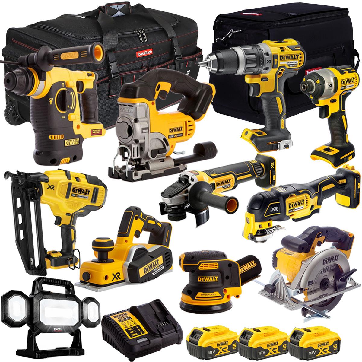 DeWalt 18V 11 Piece Power Tool Kit with 3 x 5.0Ah Battery & Charger T4TKIT-940