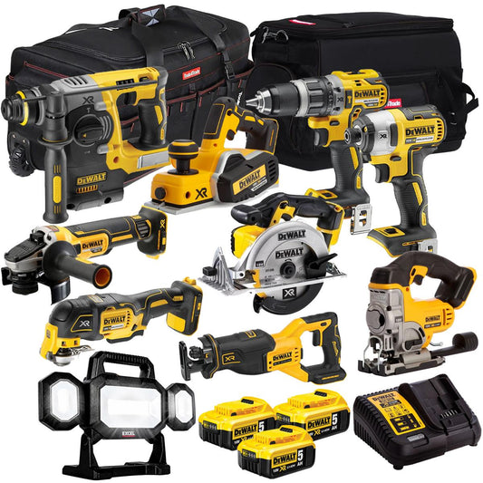 DeWalt DCKT4T10AP4 10 Piece Power Tool Kit with 3 x 5.0Ah Battery & Charger