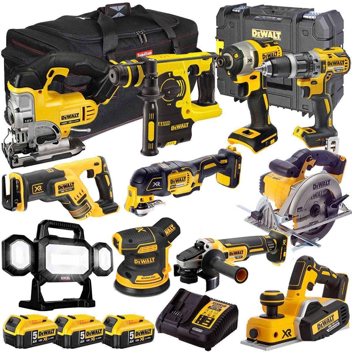 Dewalt 18V 11 Piece Power Tool Kit with 3 x 5.0Ah Battery & Charger T4TKIT-9613